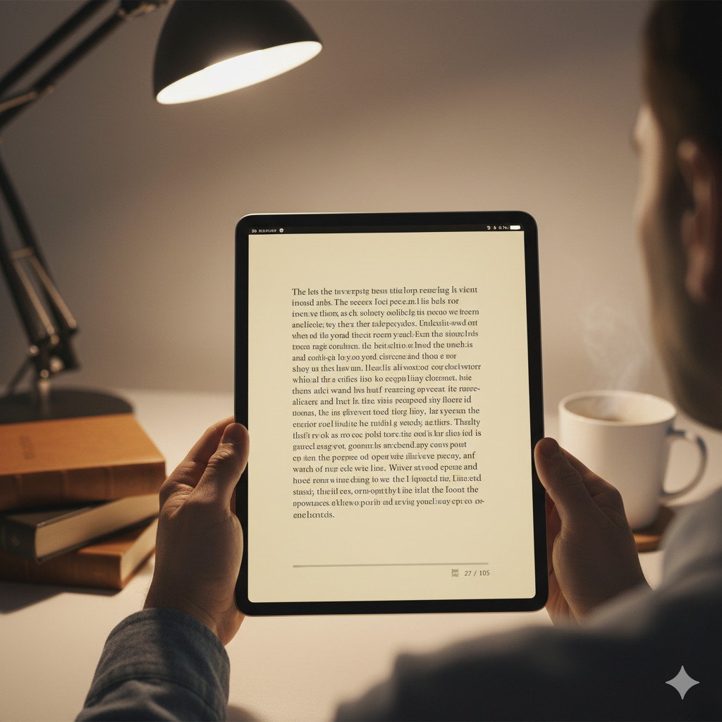 Immersive digital reader on a tablet